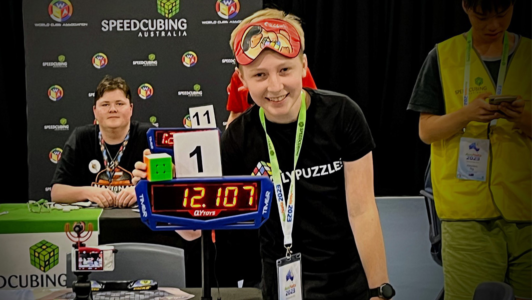 Charlie can solve cubes at record-breaking speed... while blindfolded!