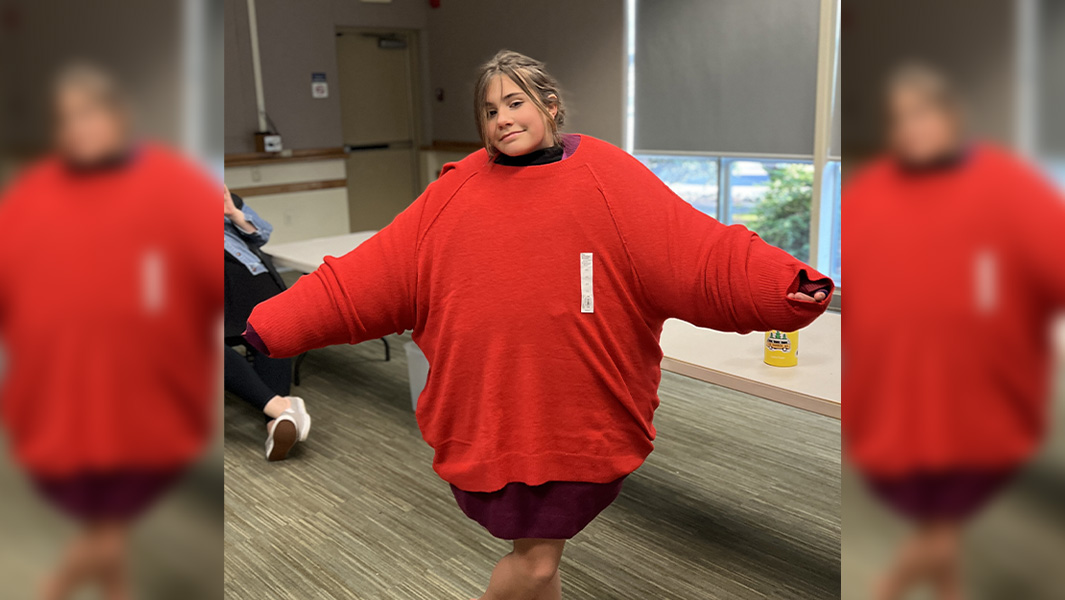 Sophia set a world record by wearing as many sweaters as possible!