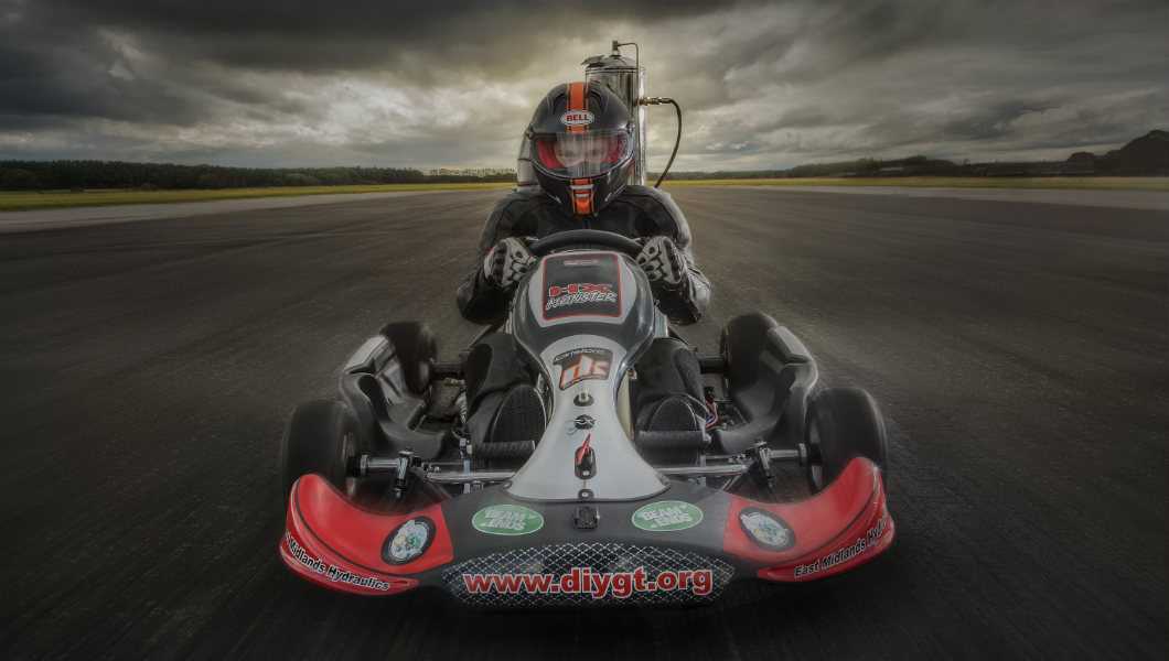 Check out this rocketing jet-propelled go-kart that can reach 112 mph!