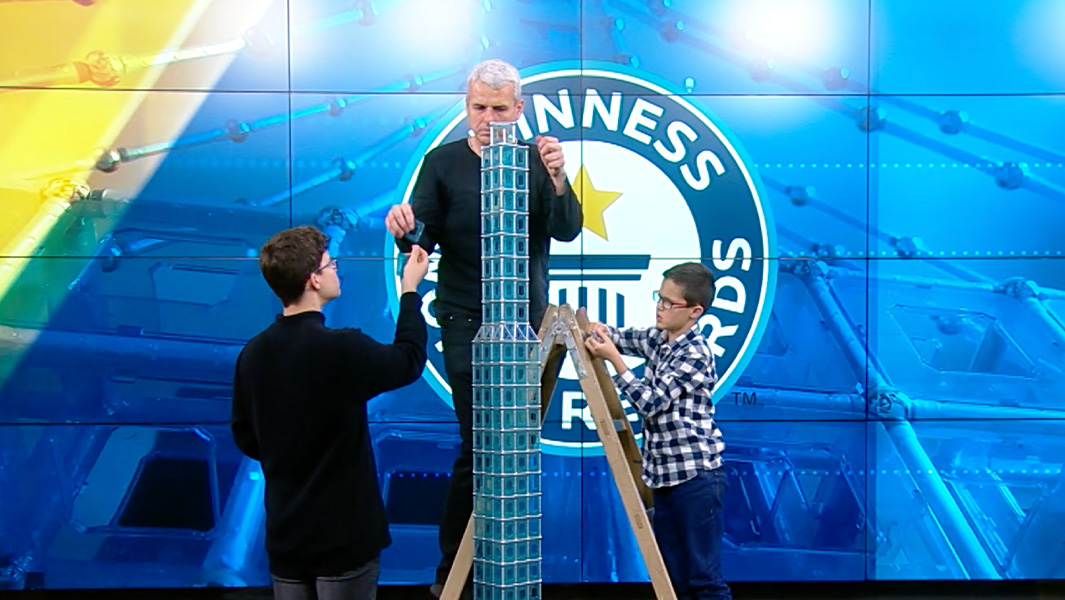 It's a family affair: father and sons build world's tallest GEOMAG tower!