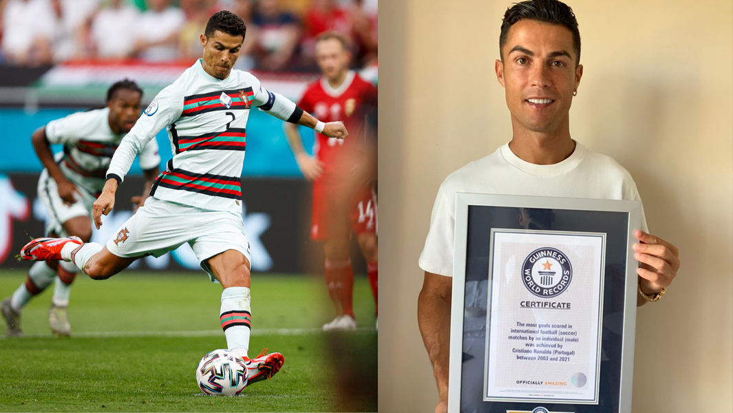 Cristiano Ronaldo has now scored the most international goals ever! |  Guinness World Records