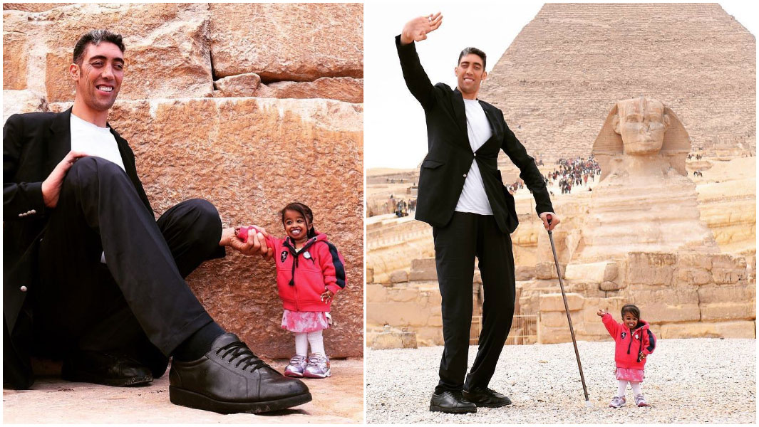 When The World S Tallest Man And Shortest Woman Met In Egypt Guinness World Records