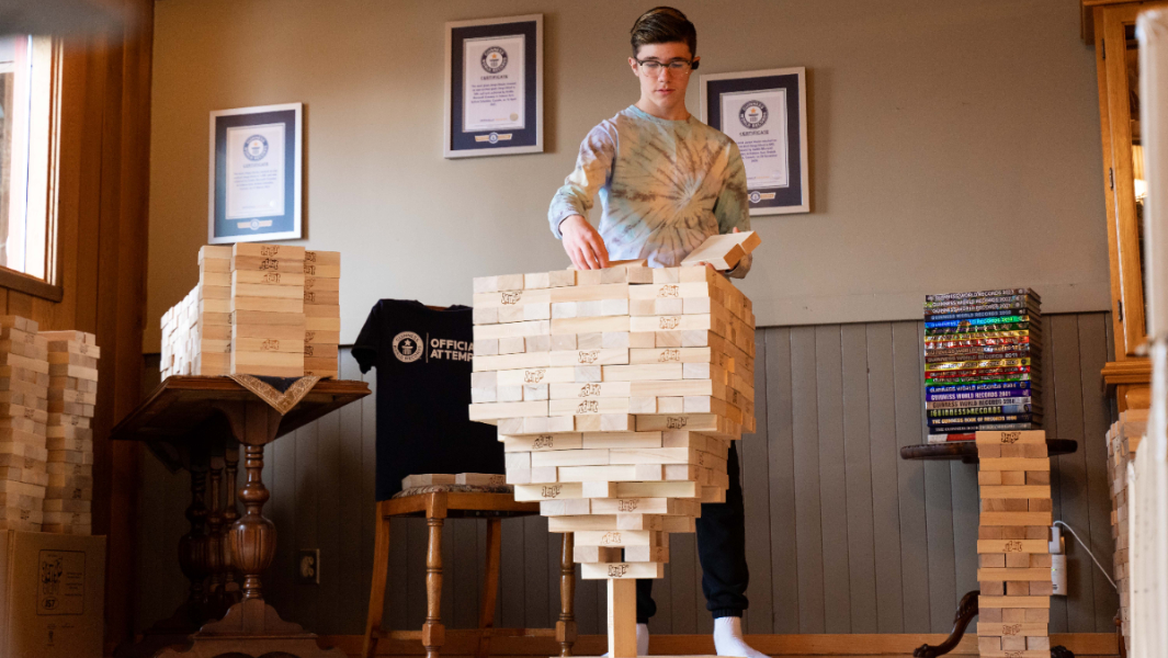 Auldin's record-breaking Jenga story inspired a CHRISTMAS MOVIE!
