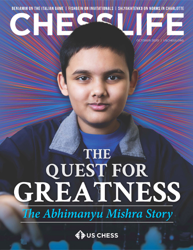 chess life cover the quest for greatness Mishra by Justin N