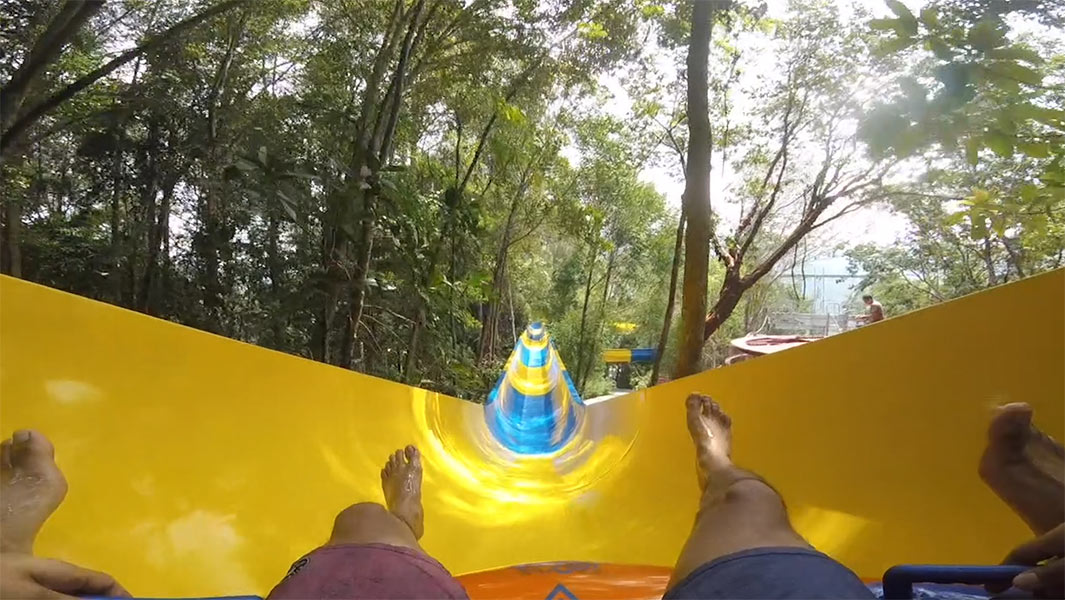 Ride through the trees on the world’s longest mat water slide – all