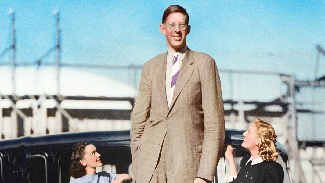 Robert Wadlow Image Getty Colourised by PMH