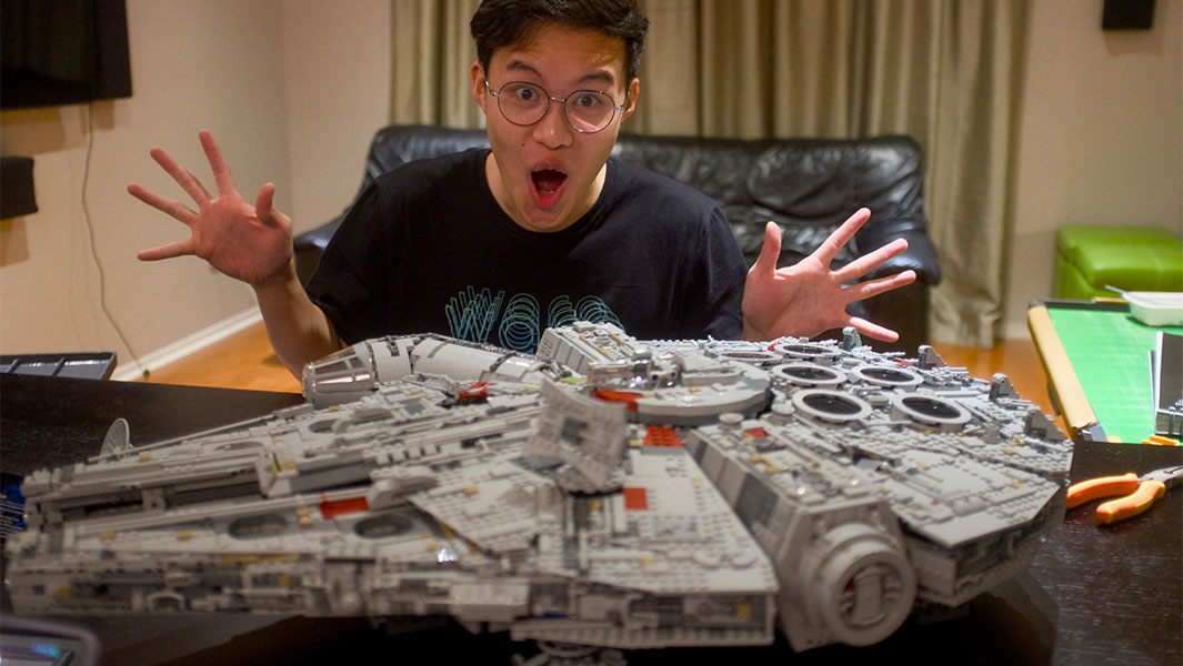 ivan yu close up with millennium falcon