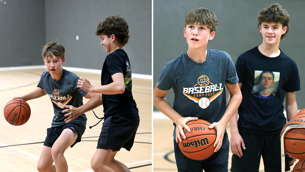 Most basketball passes in one minute by a team of two header