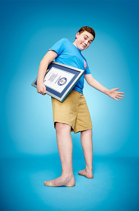 Boy with rotating feet