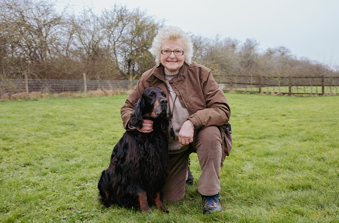 Sharwood with owner