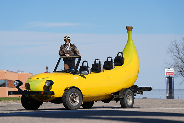 Largest banana car with driver