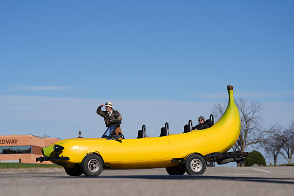 Longest banana car with driver