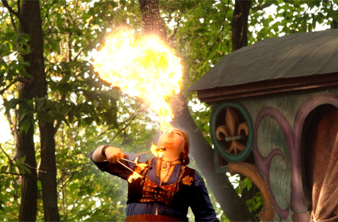 woman fire breathing