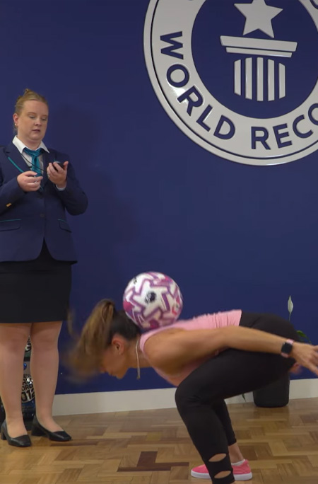 laura attempting record with adjudicator