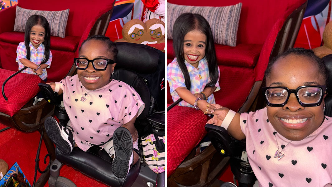 shortest women posing holding hands