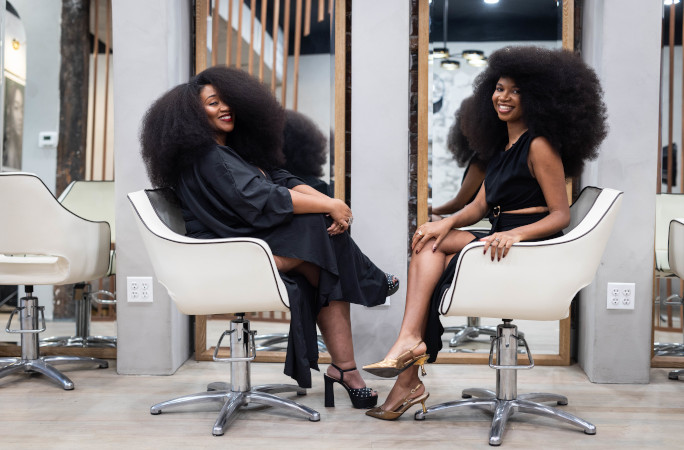women with afros