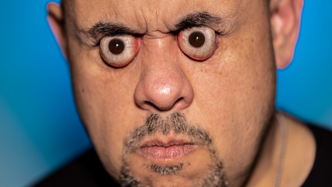 Williams with eyes popping out