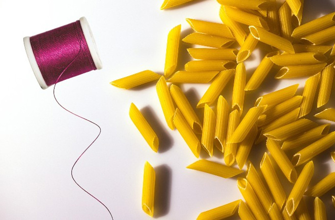 necklace made with pasta penne