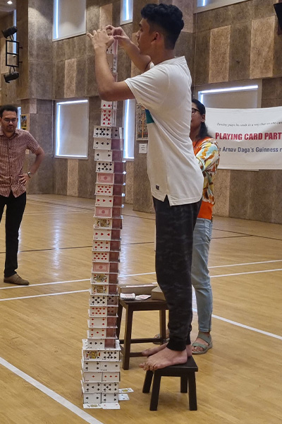 Arnav completing one hour tower