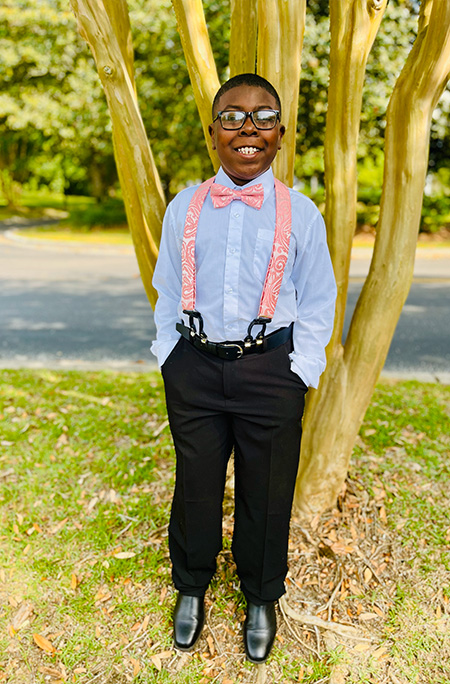 Caleb formally dressed