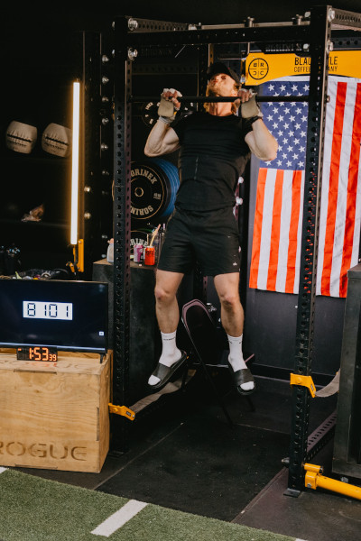Man doing pull ups