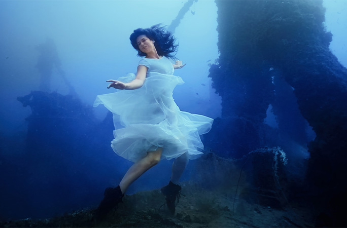 Woman underwater 