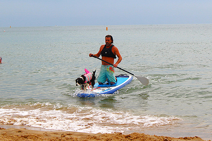 Ben with dog on paddleboard