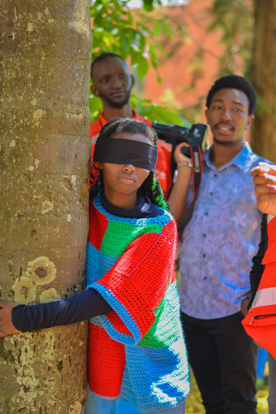 Truphena blindfolded