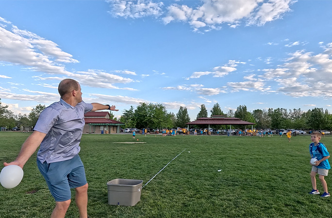 David throwing ball