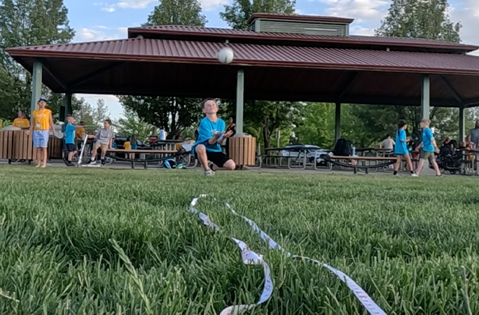 Jeremy catching balloon
