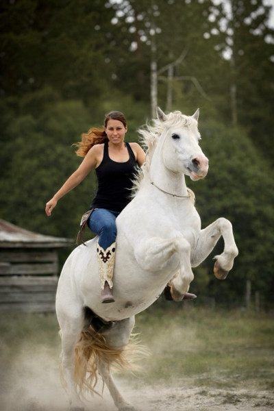 Lauryn riding Gringo