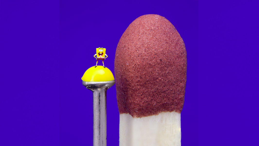SpongeBob Squarepants miniature next to match