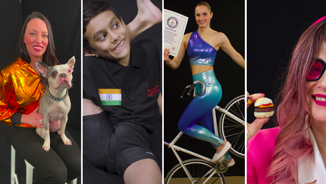 split image four record holders