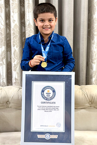 boy with medal