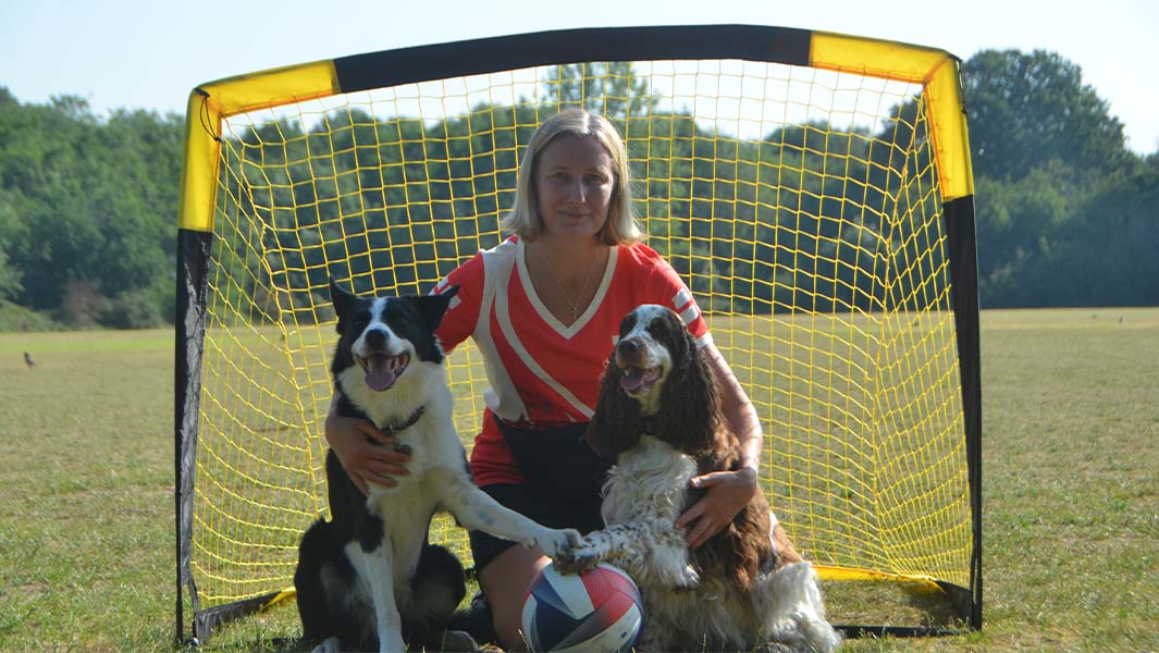 owner with dogs