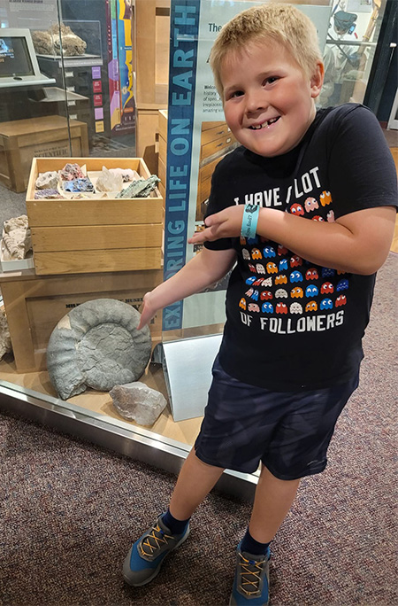 youngest Anderson showing fossil