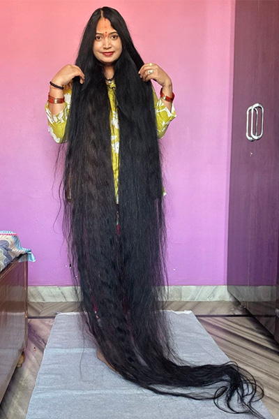 longest hair hanging in front