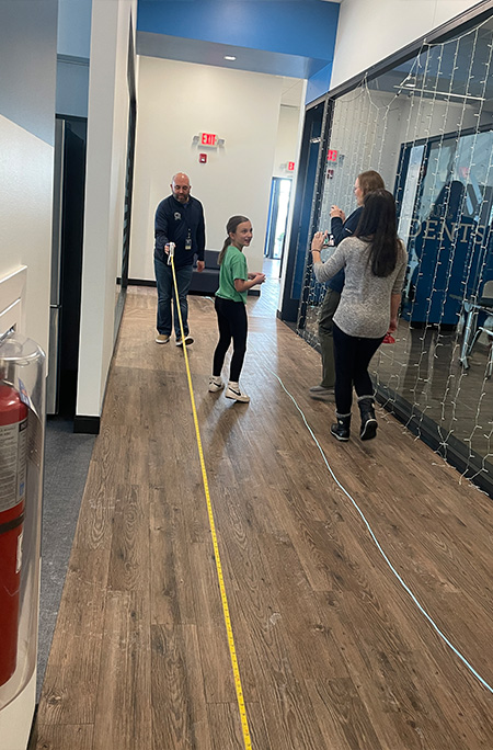 slime being measured