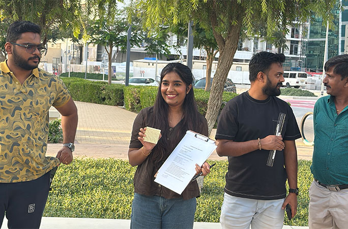 jothi showing sticky note