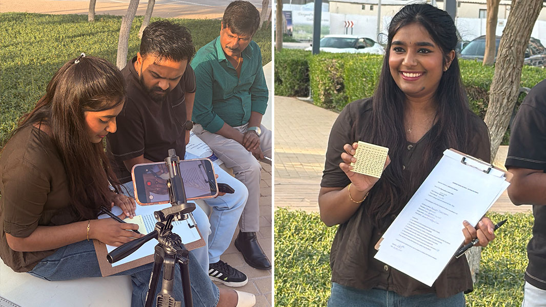 split image jothi attempts record shows sticky note