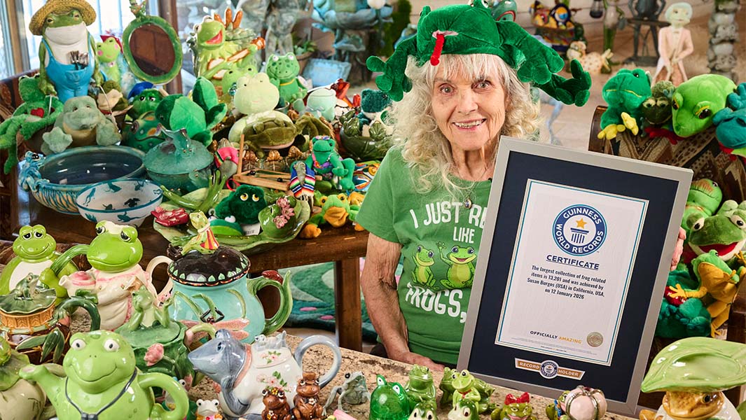 susan with collection and certificate