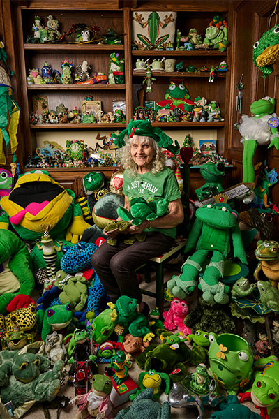 susan sitting with collection