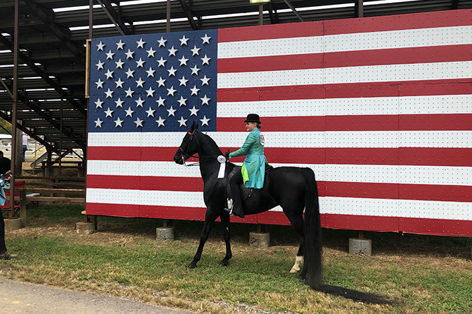 jenny and mackenzie with american flag