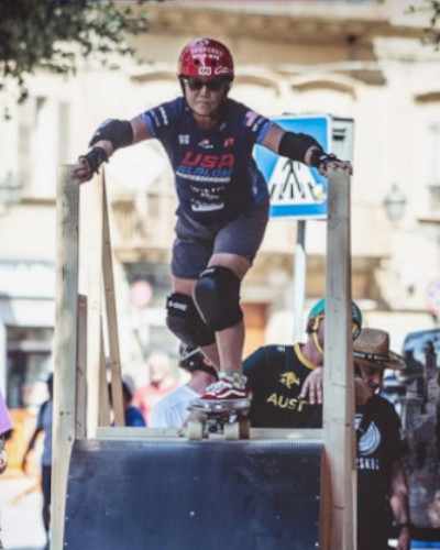 judi preparing to go downhill