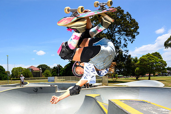 Girl with skateboard