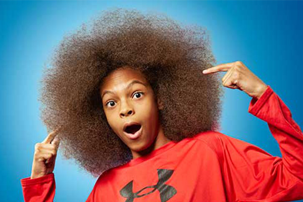 Boy with large afro