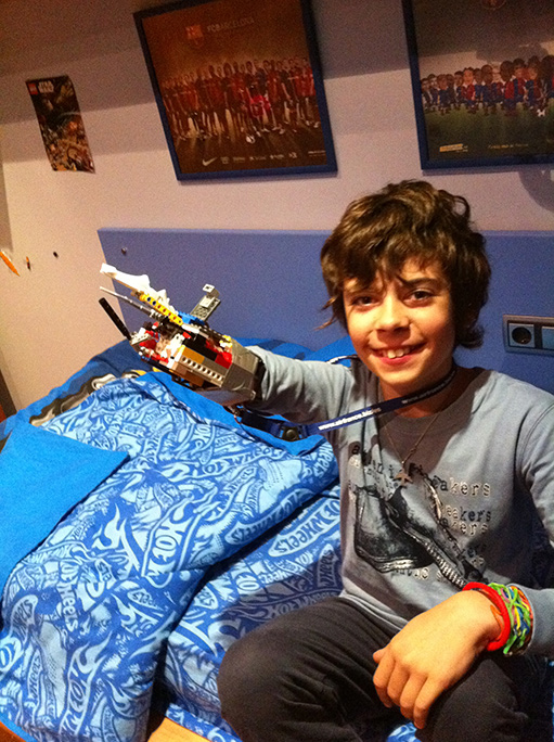 David with first lego arm.