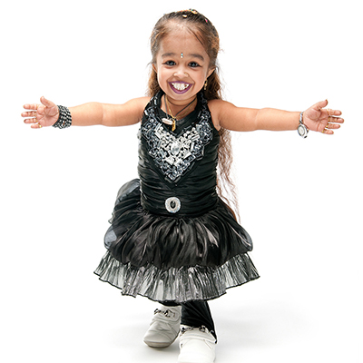 Jyoti Amge with open arms