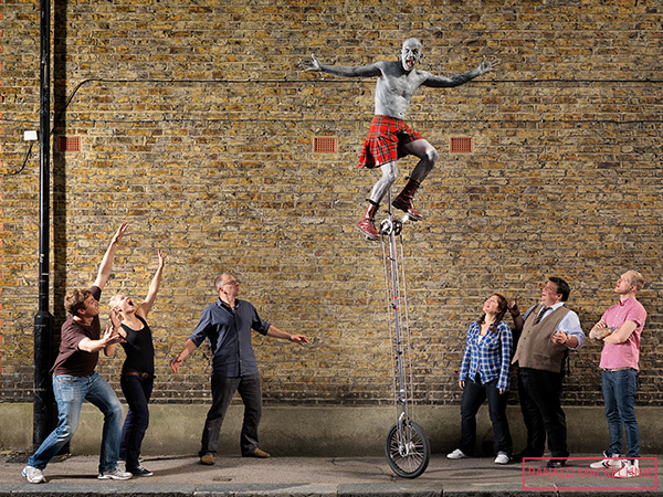 lucky on his unicycle