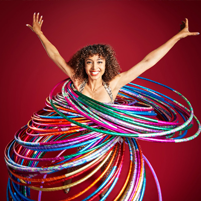Marawa with several hula hoops